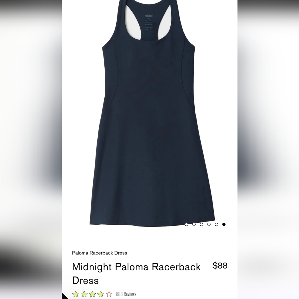 Girlfriend Collective Paloma Dress in Midnight - Size L